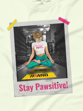 YOGA CAT T SHIRT STAY POSITIVE