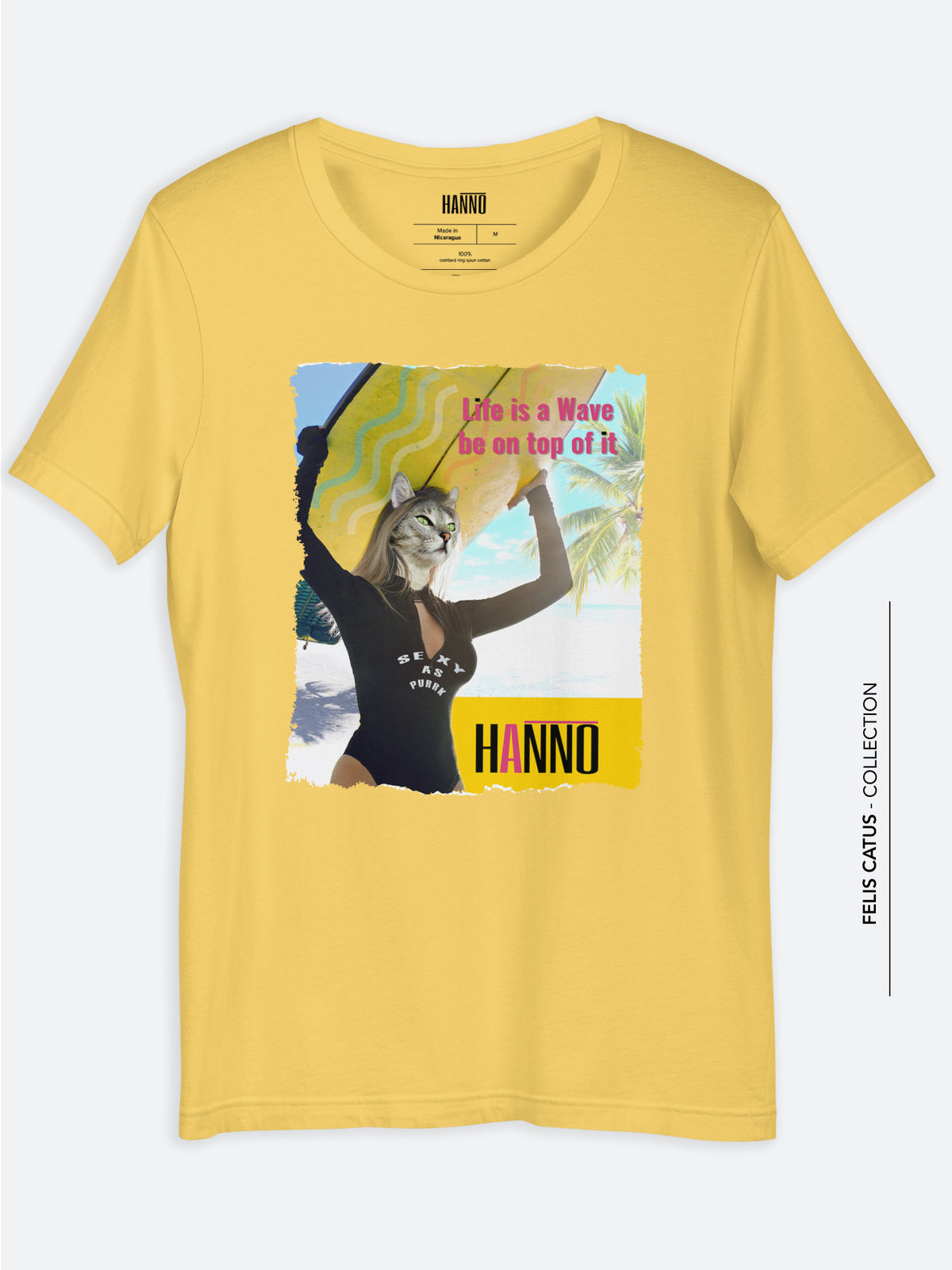 Yellow t-shirt for men/woman cat lovers #color_yellow