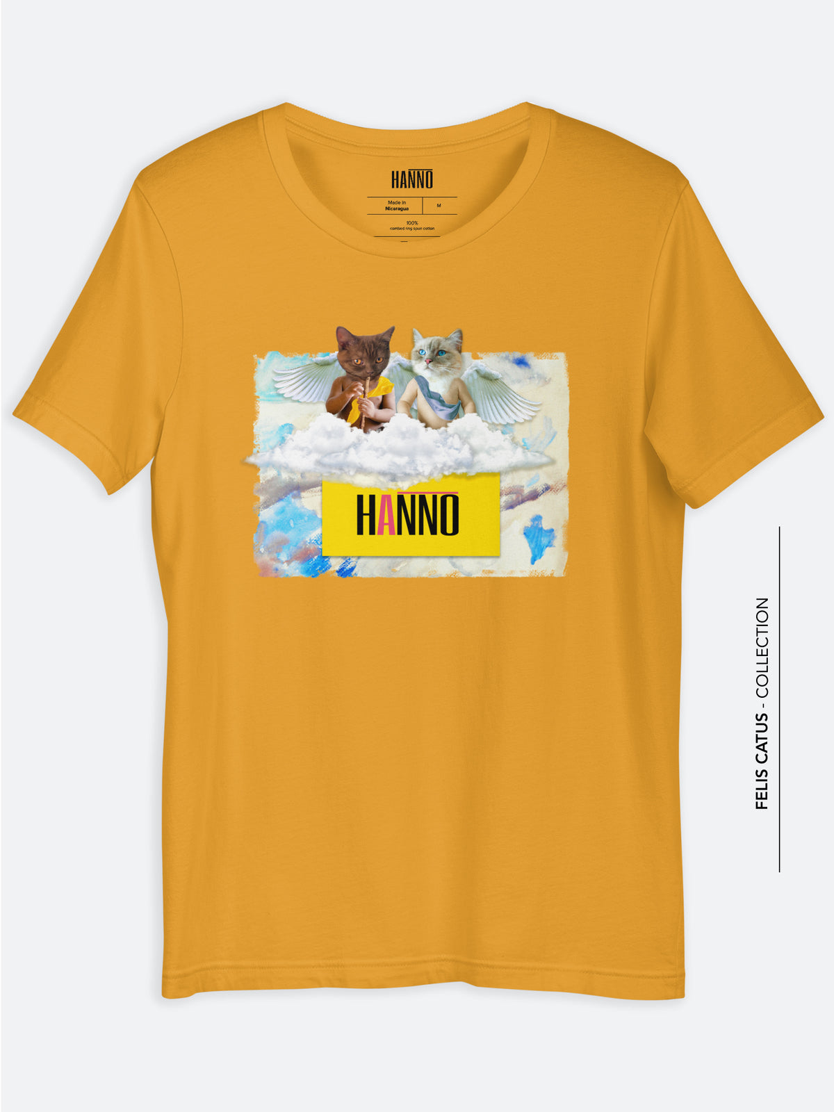 Mustard t-shirt for men cat lovers #color_mustard