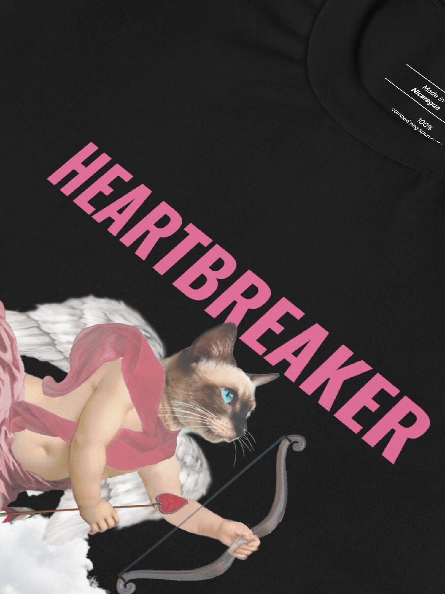 THE HEARTBREAKER ANGEL CUPID CAT T SHIRT