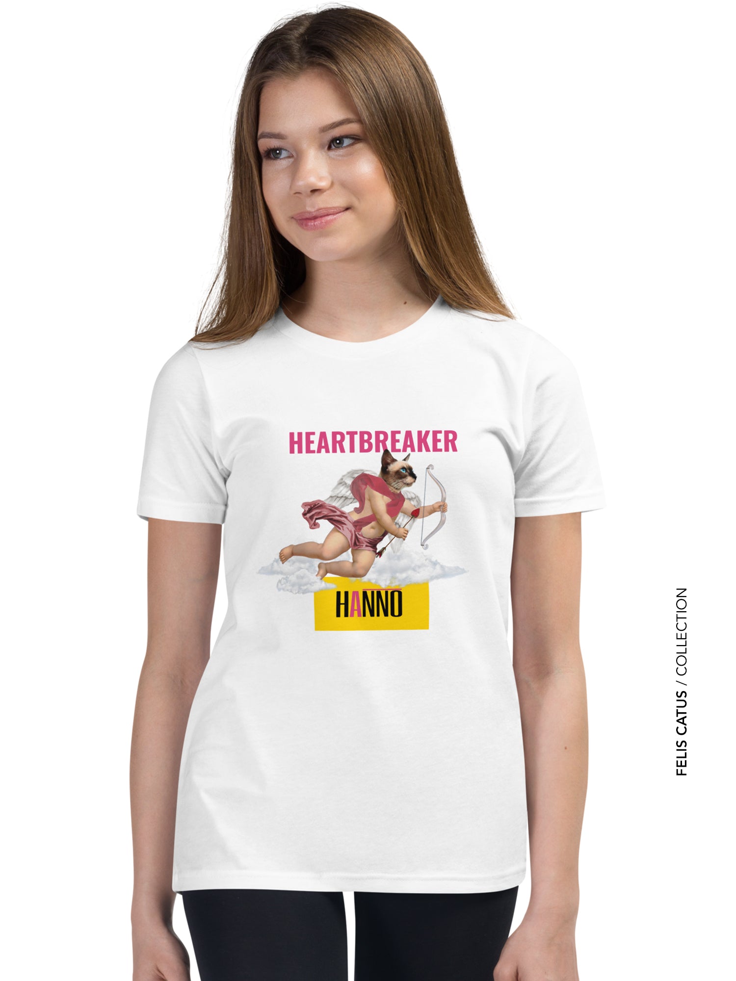 THE ANGEL CUPID CAT KIDS T SHIRT