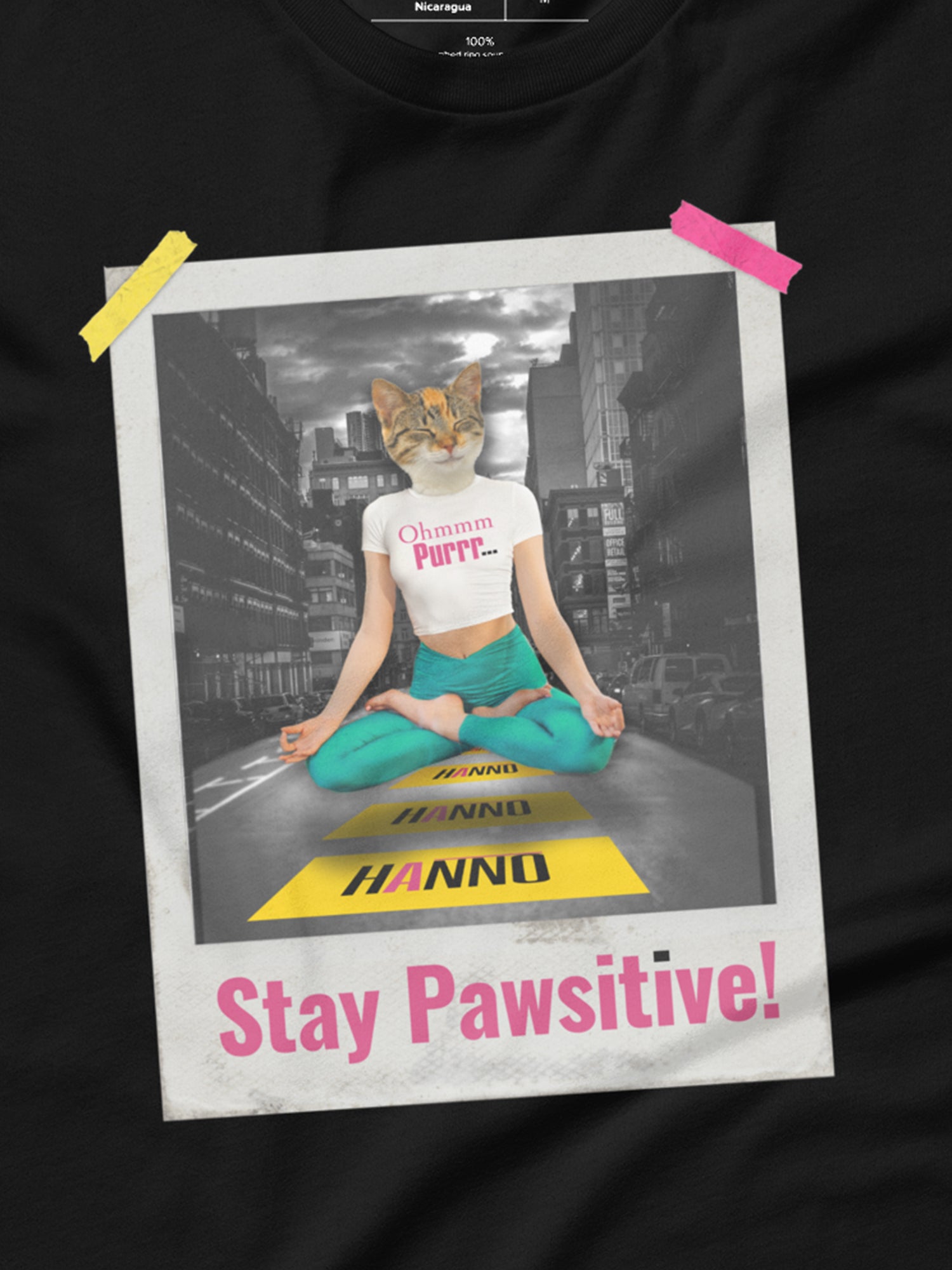 YOGA CAT T SHIRT STAY POSITIVE