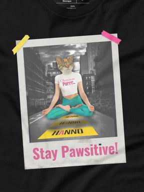 YOGA CAT T SHIRT STAY POSITIVE