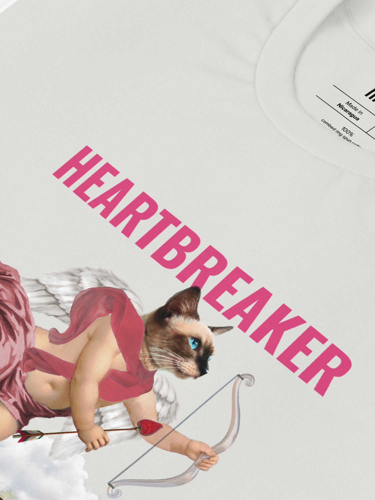 THE HEARTBREAKER ANGEL CUPID CAT T SHIRT