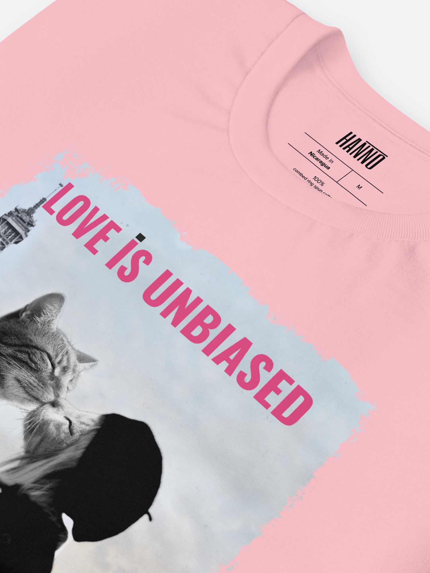 FRENCH KISS CAT LOVERS T SHIRT "LOVE IS UNBIASED"