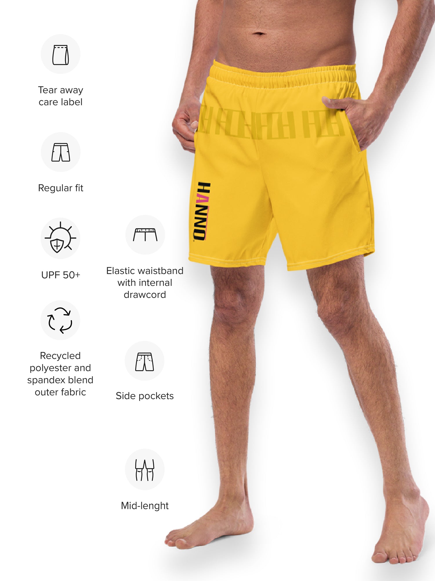 HANNO GOLD UNISEX BOARD SHORTS